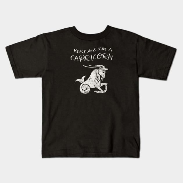 Kiss Me I'm A CAPRICORN Western Zodiac Astrology Kids T-Shirt by ClothedCircuit